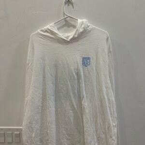 Vineyard Vines White Hoodie with Blue Logo